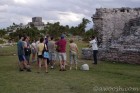 Guided tourists at Tulum