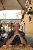 Mr G at a Pizzeria near the Trevi Fountain.  