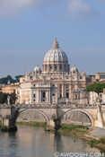 View to the Vatican from a bridge over the Tiber